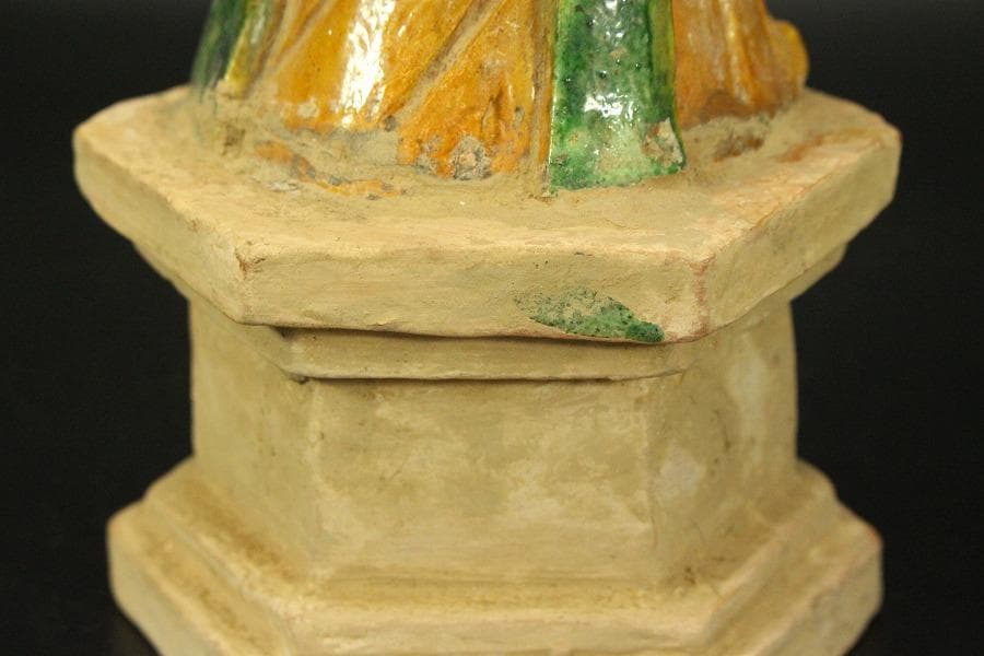 中国美術 唐三彩 宦官 俑 置物 高47cm(LC368)