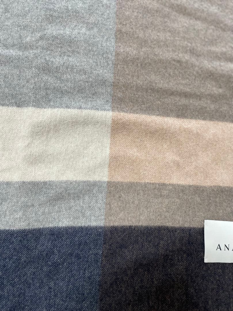 ANAYI カシミヤ100% チェック柄マフラー