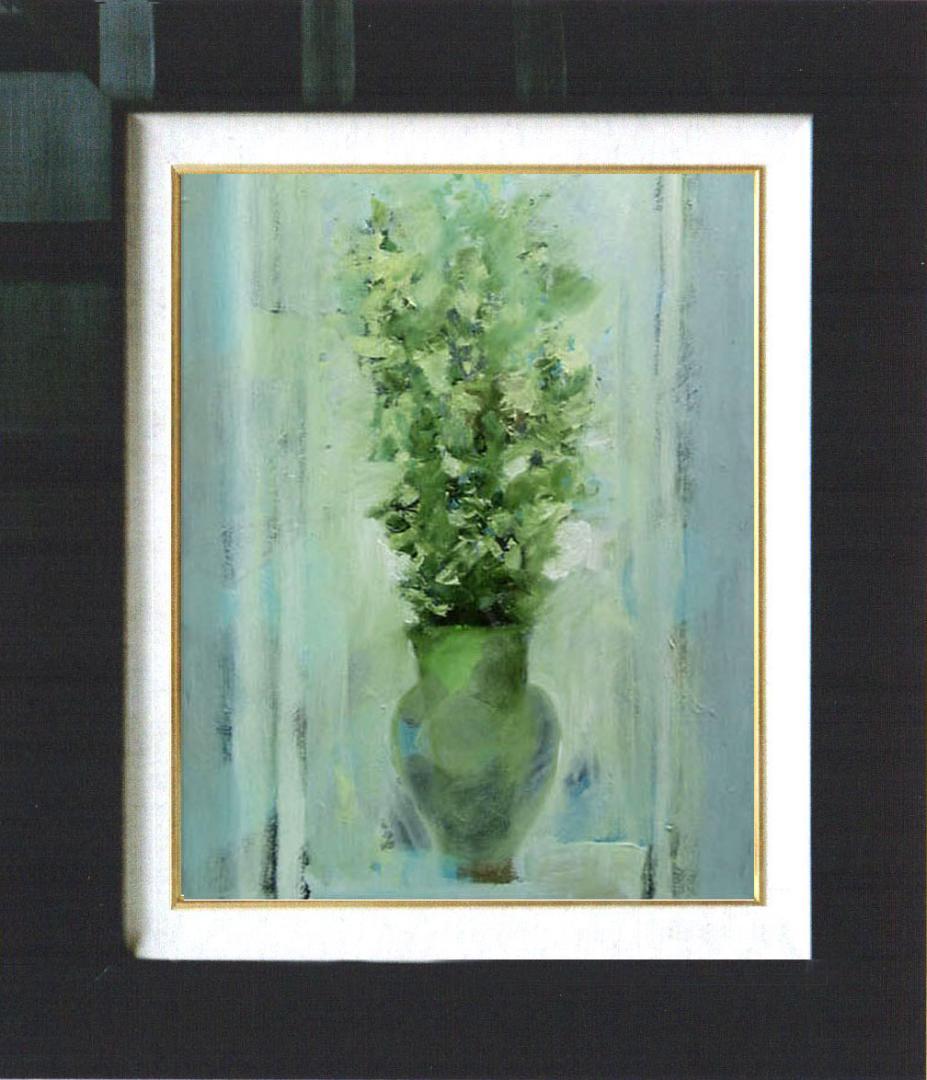 油絵 菅家令子 絵 絵画 インテリア 額付(黒) uF6-111702 花