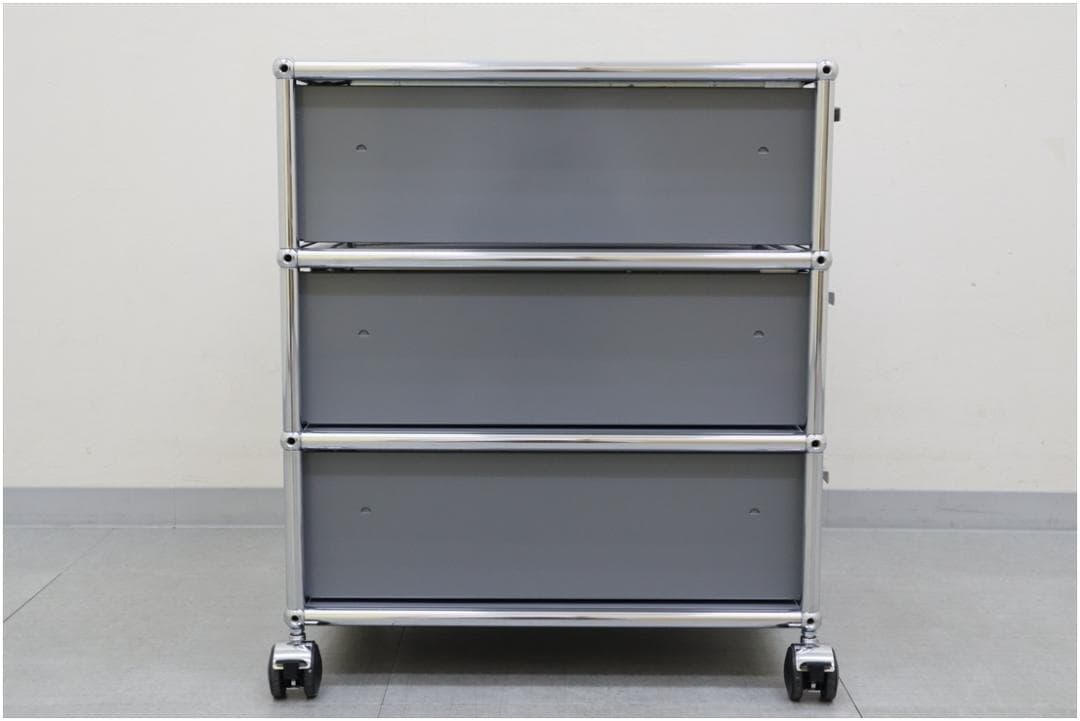 正規品 USM ハラーシステム デスクワゴン 3段 ミッドグレー キャスター