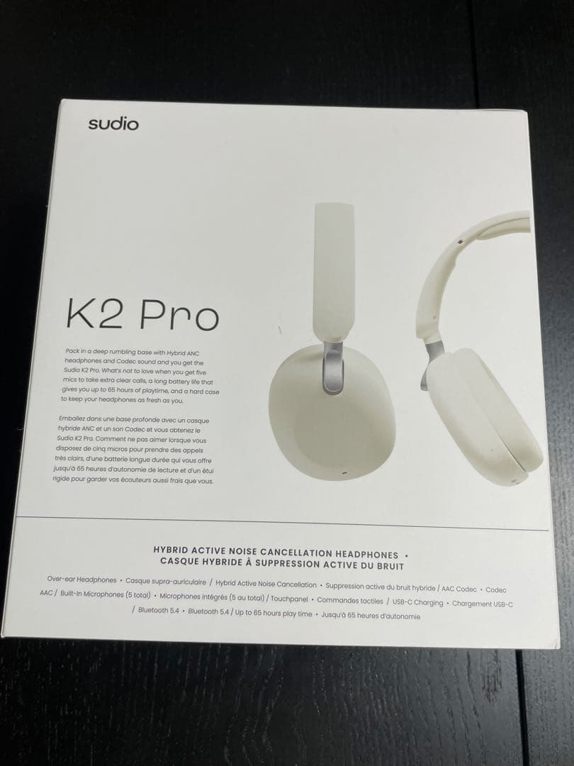新品☆未使用 Sudio K2 Pro ワイヤレスヘッドホン ホワイト