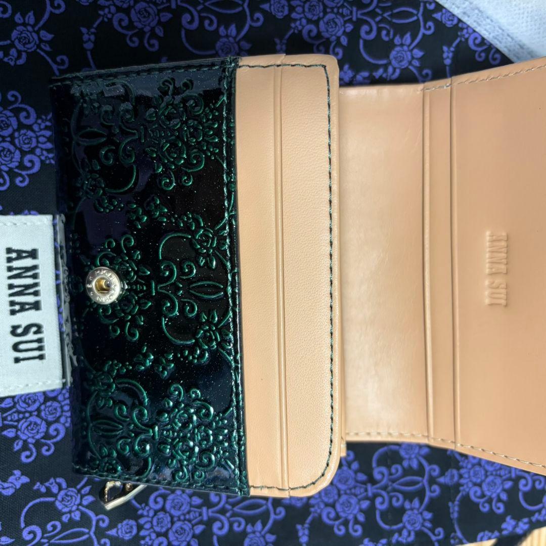 最安値✨【新品】 アナスイ ルーミー 折り財布 グリーン ミニウォレット①
