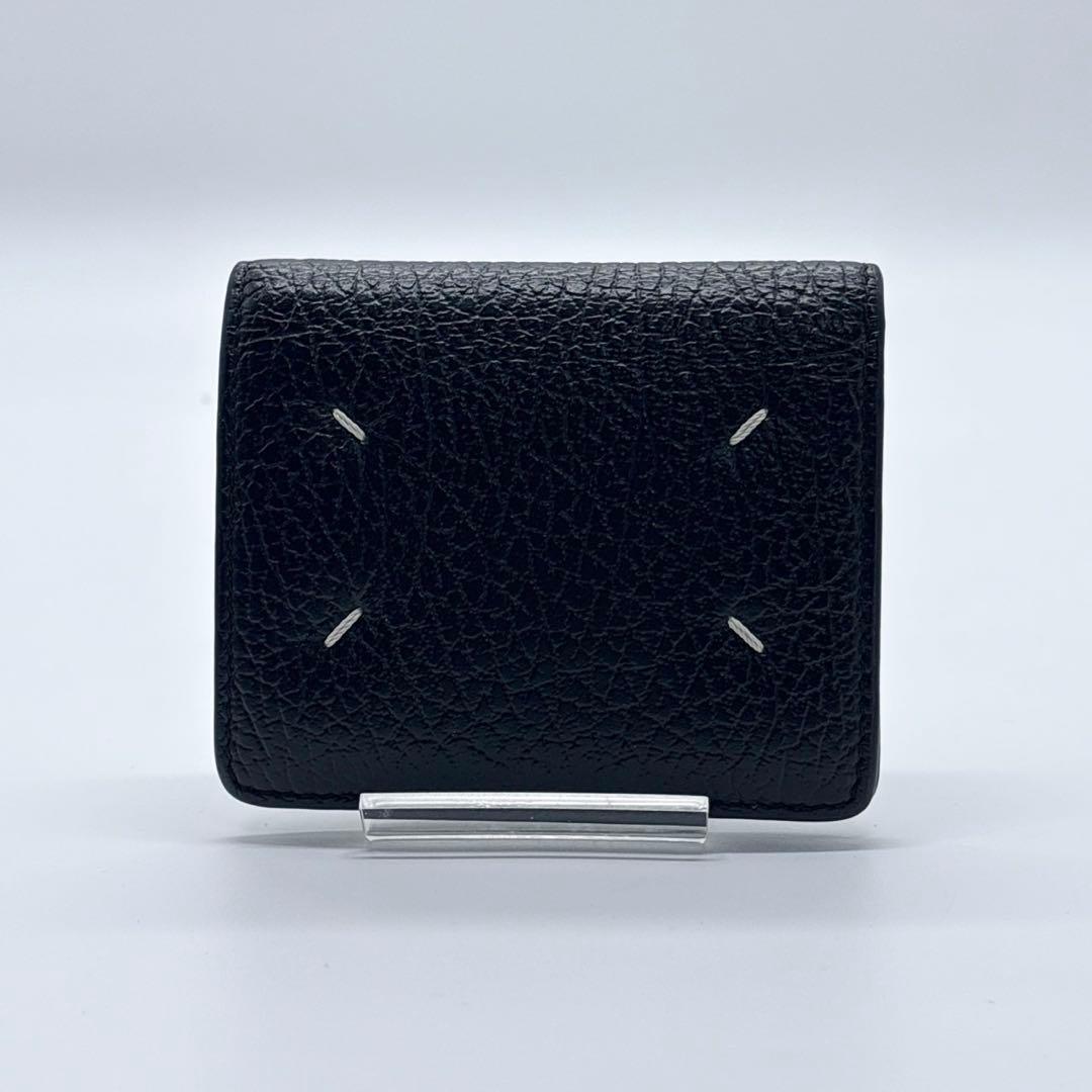 美品✨ メゾンマルジェラ　2つ折り財布 4ステッチ ペブルレザー シボ革