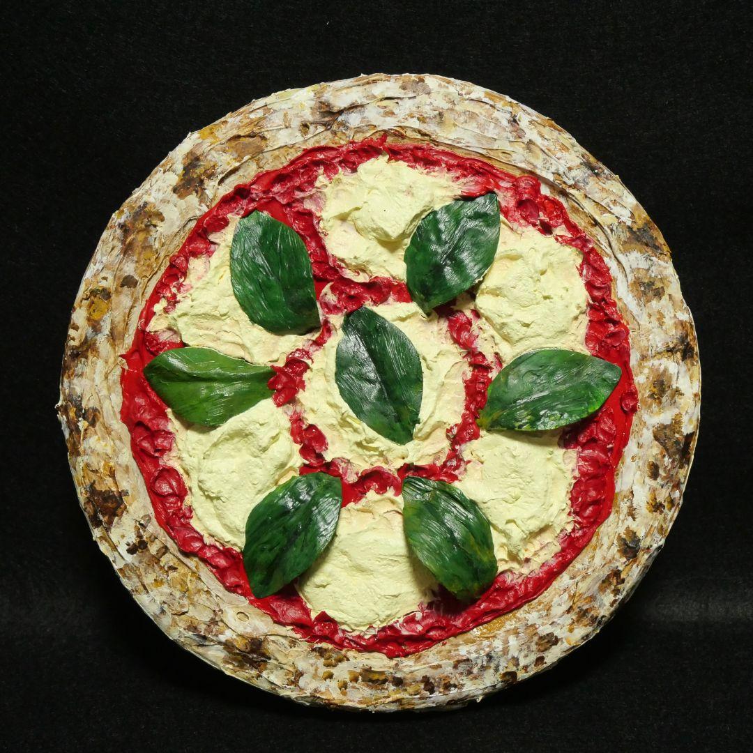 油絵 油彩 油彩画 絵 絵画 円形【ピザ】