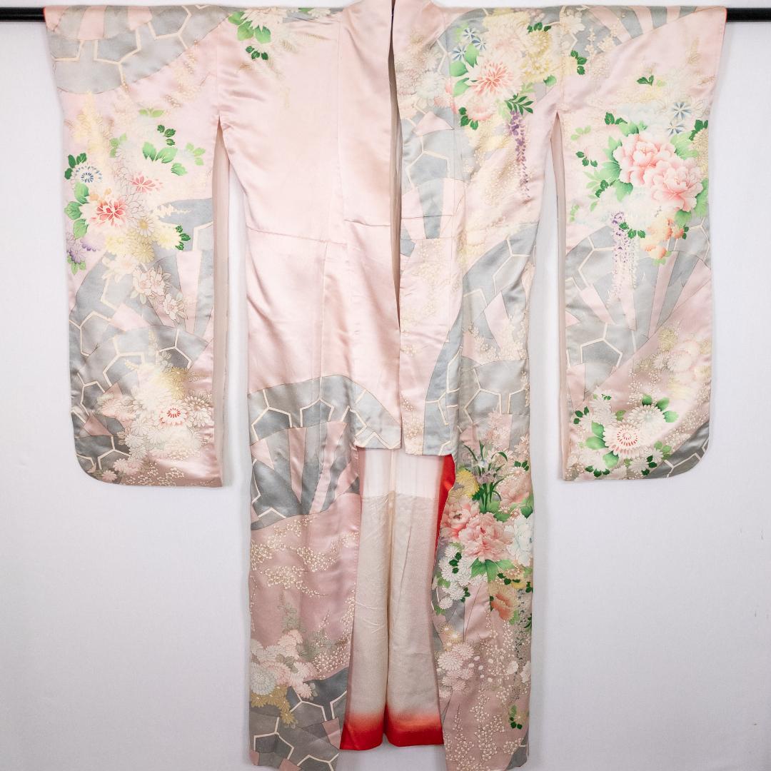 ルーピー R7SK1311 振袖+帯 2点セット 豪華な花々 六通柄