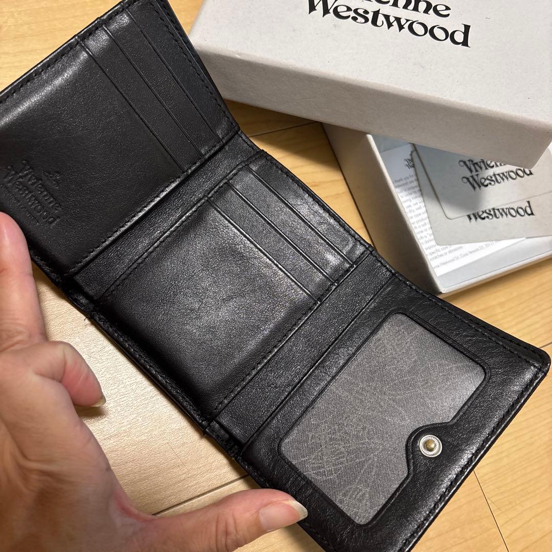 ヴィヴィアンウエストウッド がま口 2つ折り 財布 オーブ 黒　箱あり