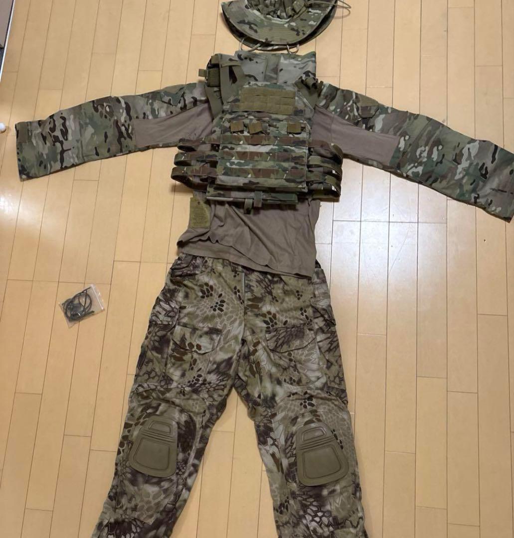 サバゲー 4点セット マルチカム TMC JPC 実物生地 迷彩服上下 ハット