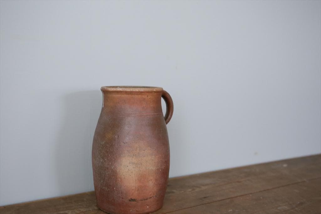 フランスアンティーク陶器ボトル//花瓶/花器/フラワーべース(86-56-1)