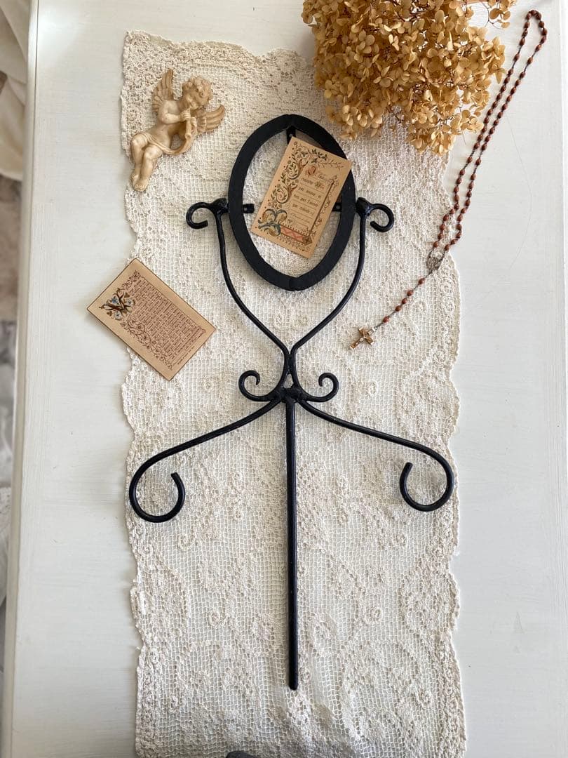 レア♡フランスアンティーク アイアン製オーバル型 フレーム