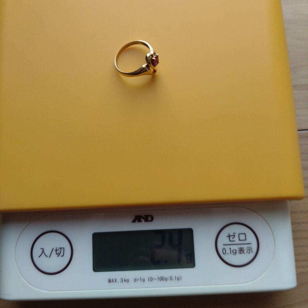 K18 造幣局マーク 750 ルビー ダイヤ リング