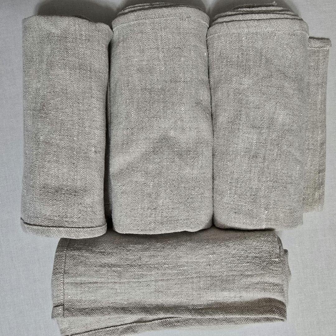 ミニバスタオル　オーガニック リネン　生成　染め無　大 フェイスタオル