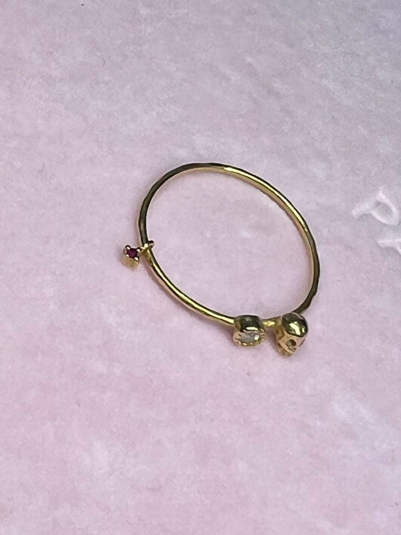 little emblem ダイア ルビー スカルリング 10号 k18