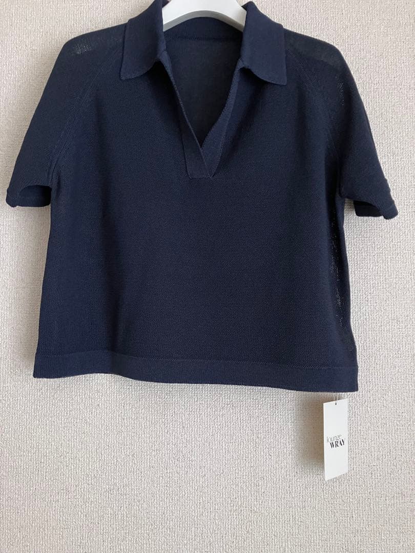 新品 WRAY レイ エシカルニットポロ ネイビー フリーサイズ
