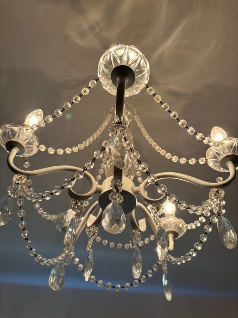 ホワイト 5灯シャンデリア