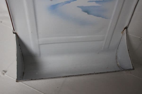 フランス アンティーク 古い琺瑯製のレードルラック ポストルッシュ 冬景色