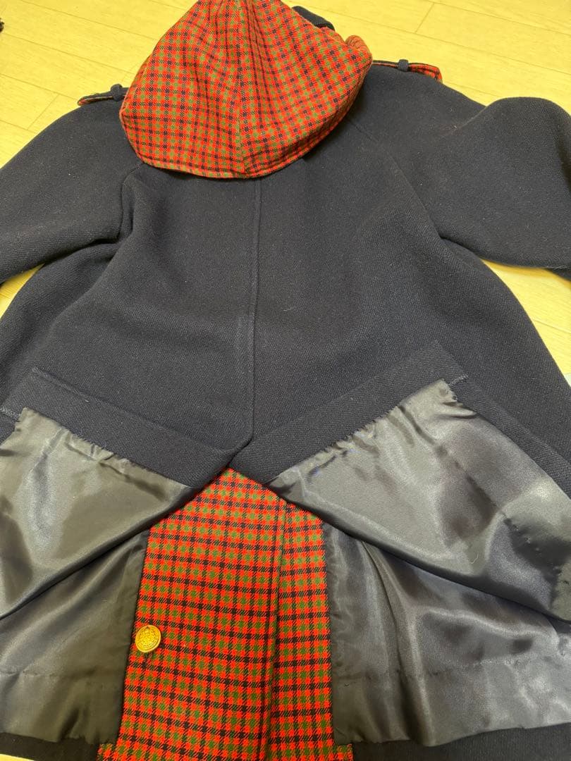 激レア 希少 旧タグ 金ボタン ファミリア チェック Pコート 120