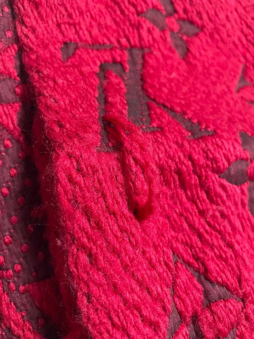 Louis Vuitton レッド マフラー モノグラム