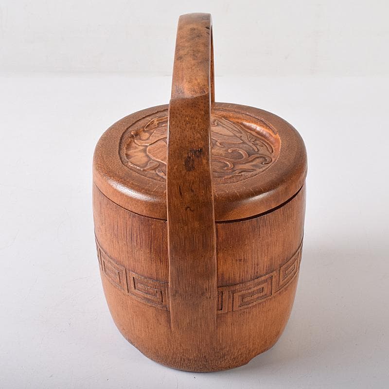 茶道具　中川竹仙作　竹根　持ち手付　抹茶器　茶碗など　六点一式　J　R8300B