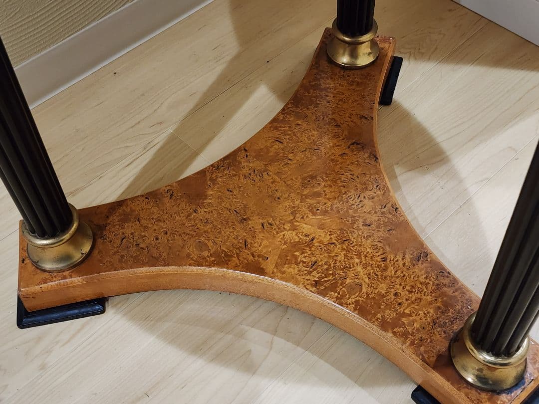 イタリア製最高級サイドテーブル　バーズアイメープル　大理石　40万円　引取限定