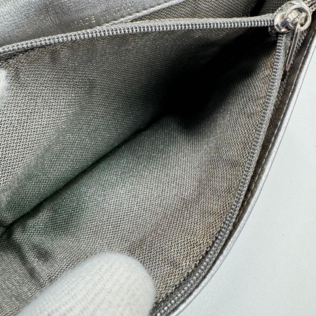 CHANEL シャネル マドモアゼル レザー 2つ折り 長財布 黒 シルバー