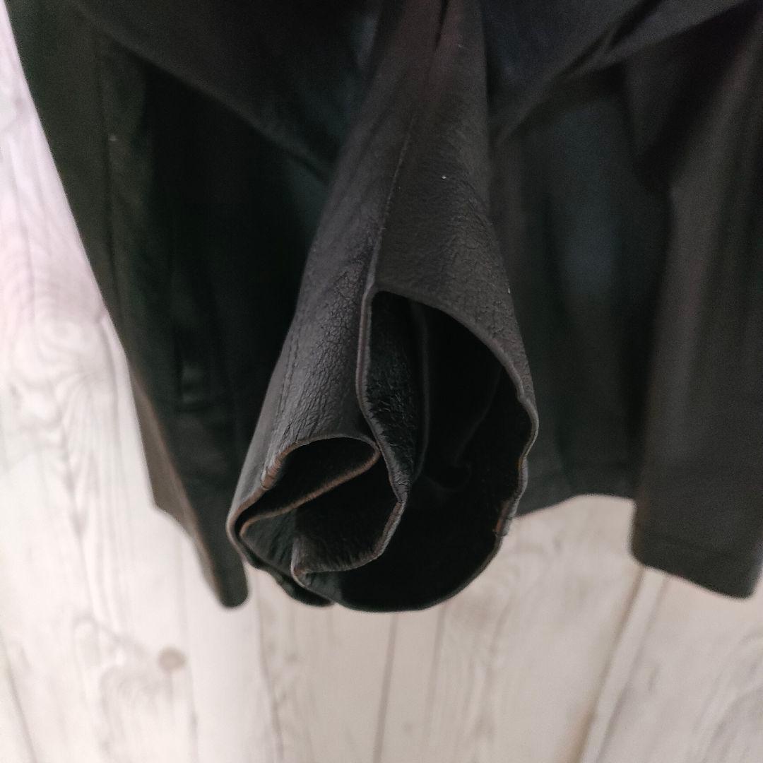 ヴィンテージ レザージャケット シングル ライダース 本革 豚革 ブラック L