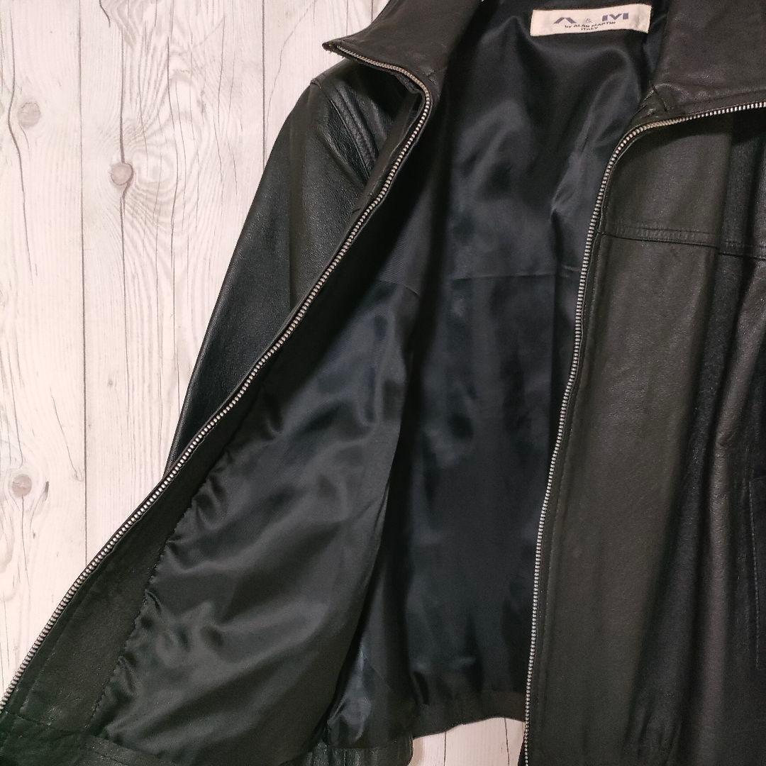 ヴィンテージ レザージャケット シングル ライダース 本革 豚革 ブラック L