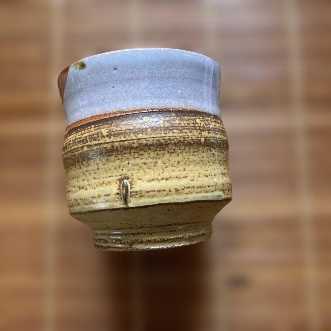 ◆神勝寺焼陶津窯三代目「藤本明成」作 色絵湯呑み 日本工芸会会員◆