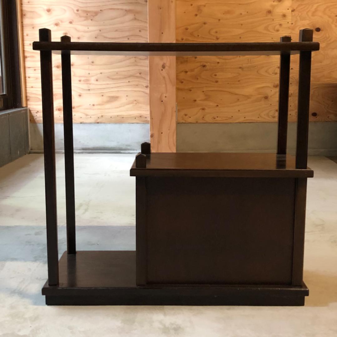 【昭和アンティーク】　戸棚　ガラス戸　飾り棚　ディスプレイ　昭和　和家具　木製