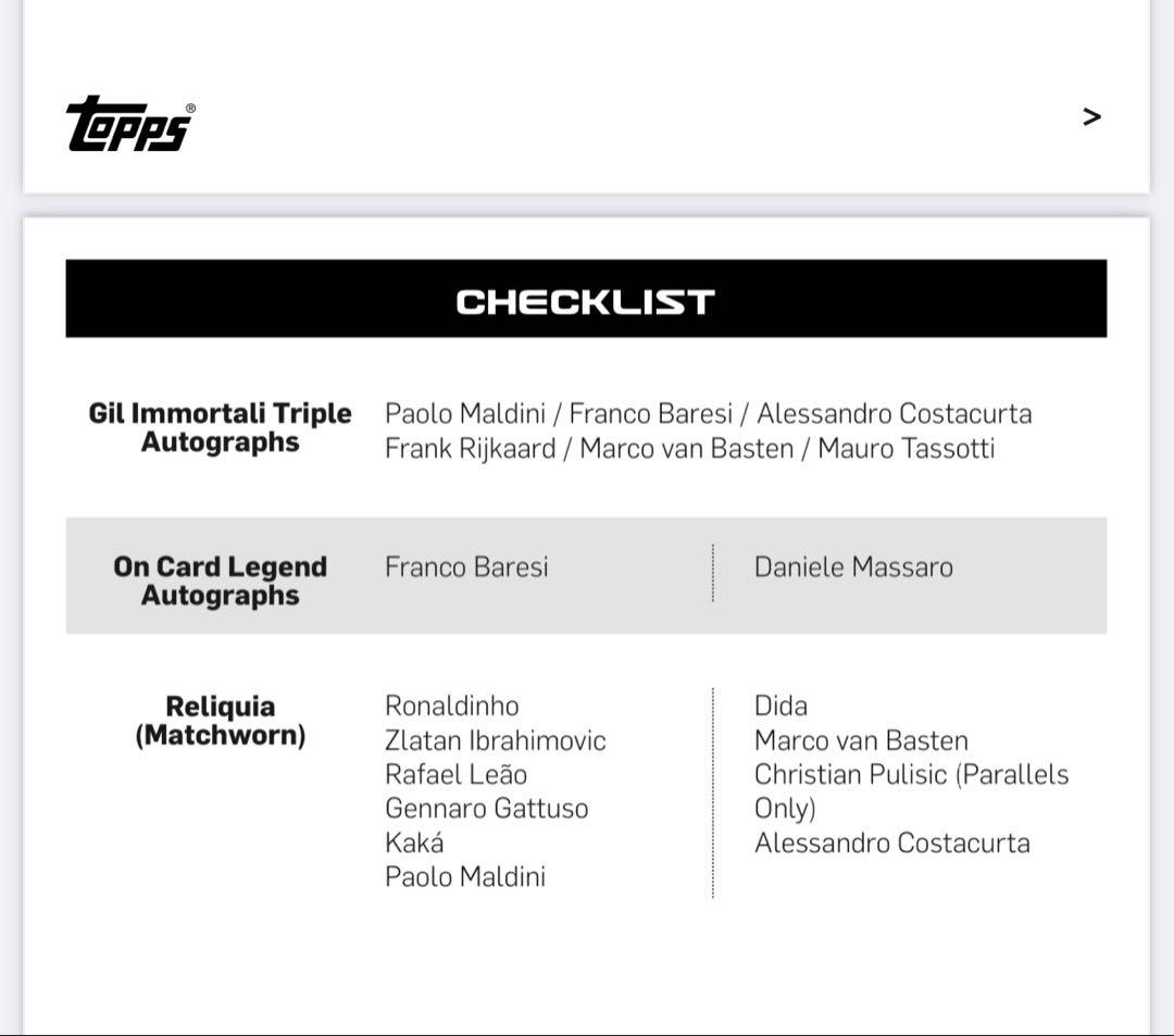 ★新品未開封★topps ACミラン 125周年記念 プレミアムセット