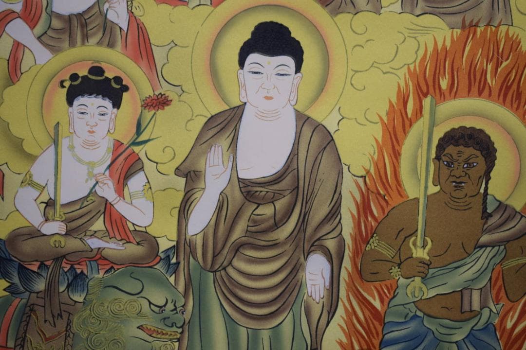 真作/朝陽/十三佛/桐共箱付/布袋屋掛軸HG-465