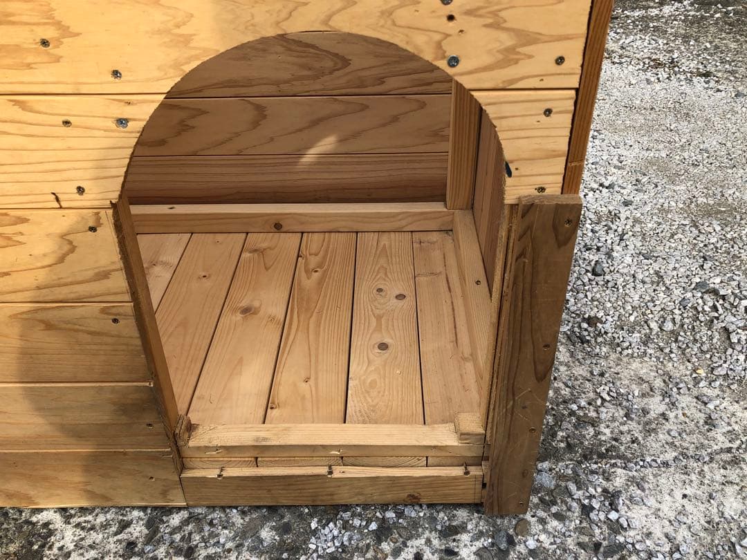 犬小屋　手作り　ヒノキ使用　愛犬が一度も入りません　上部フタ取り外し可　埼玉引取