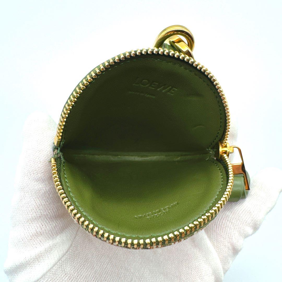 ❤️美品❤️ロエベ　リピートアナグラム　ジャガード　サークルケース　カーキ