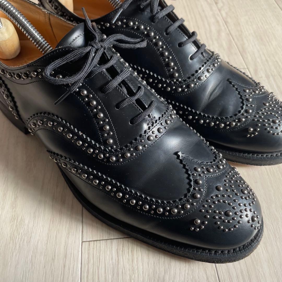 美品 church’sチャーチ burwood バーウッド スタッズ 27.5