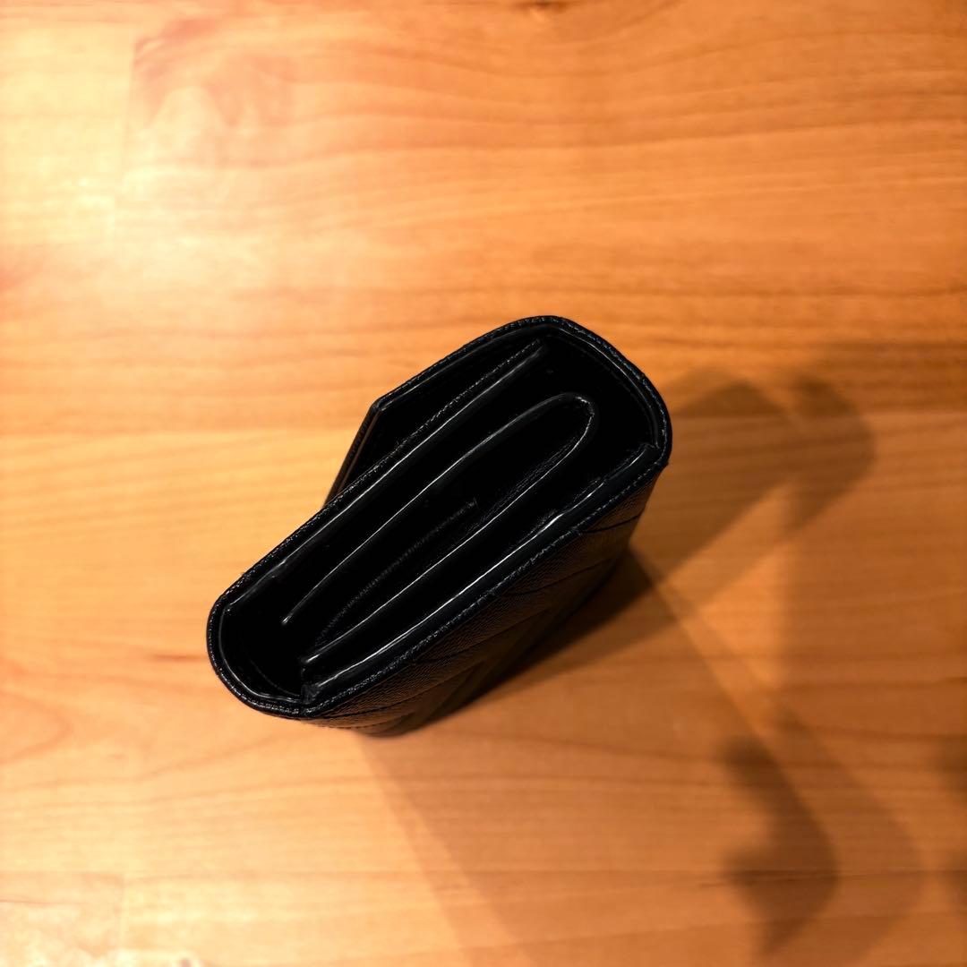 イヴサンローラン 三つ折り財布 YSL カサンドラ キャビアスキン