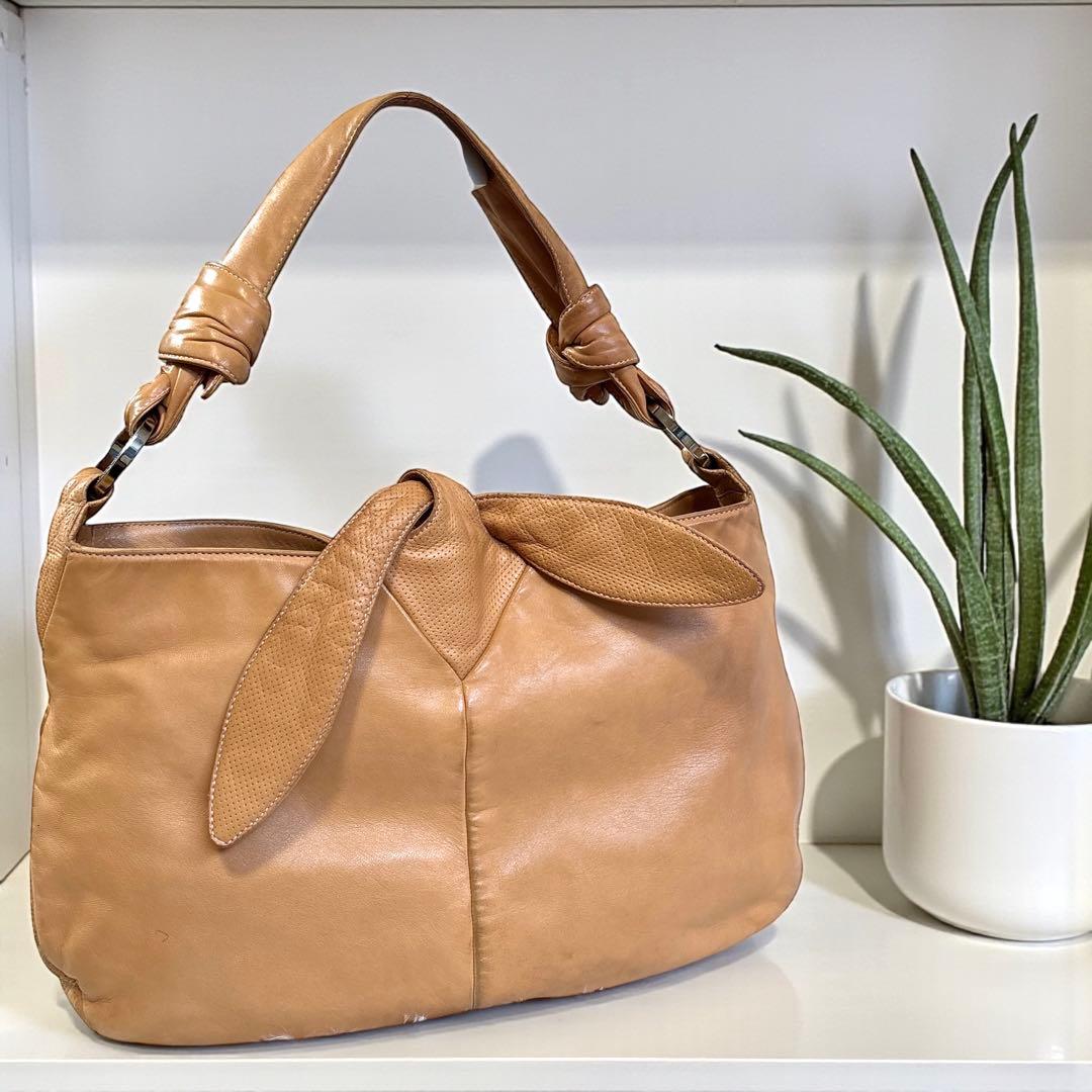 ダウニーロエベ ハンドバッグ 手提げ アナグラム ロゴ金具 ナッパレザー