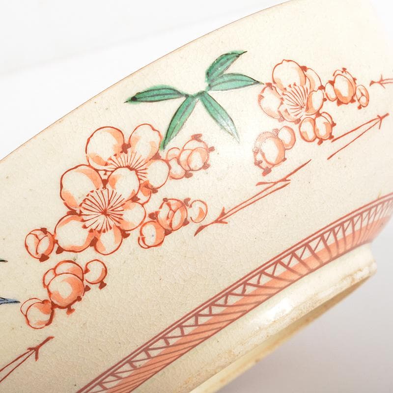 九谷焼　東山造　庄三風　色絵山水人物文鉢　共箱　V　R5442