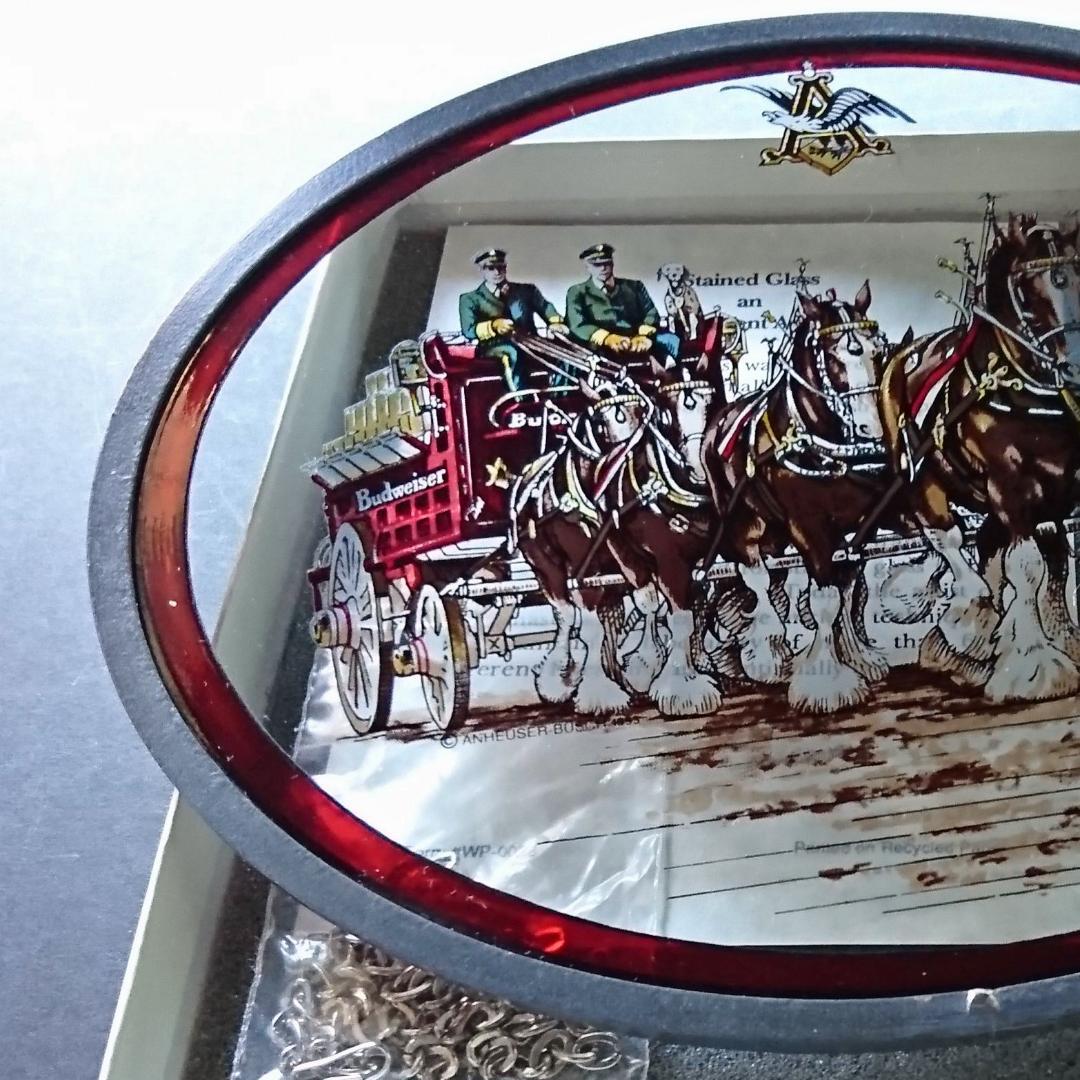 新品バドワイザー ステンドグラスBudweiserクリスマスbグラスマスターズ社