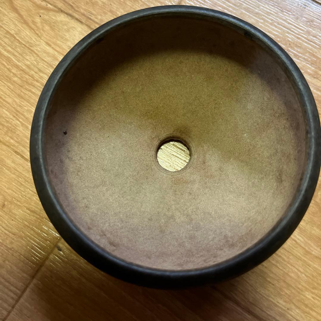 盆栽鉢　希少絶品常滑　泥珠窯正文　紫泥上紐下帯鋲打ち雲脚鉢ミニ盆栽鉢おまけ鉢付き