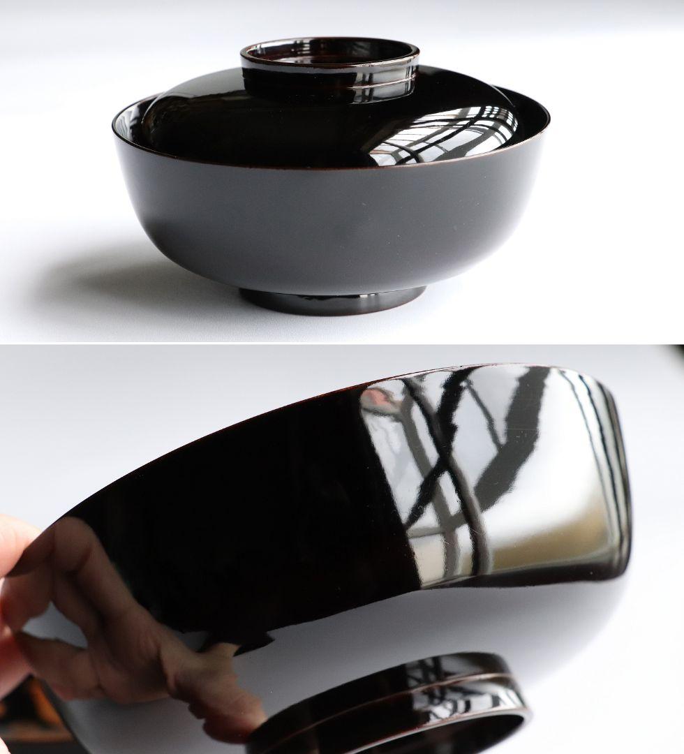 CL37 輪島塗 諫鼓鶏金蒔絵 黒塗椀 五客 木製漆器 鶏 太鼓 草花