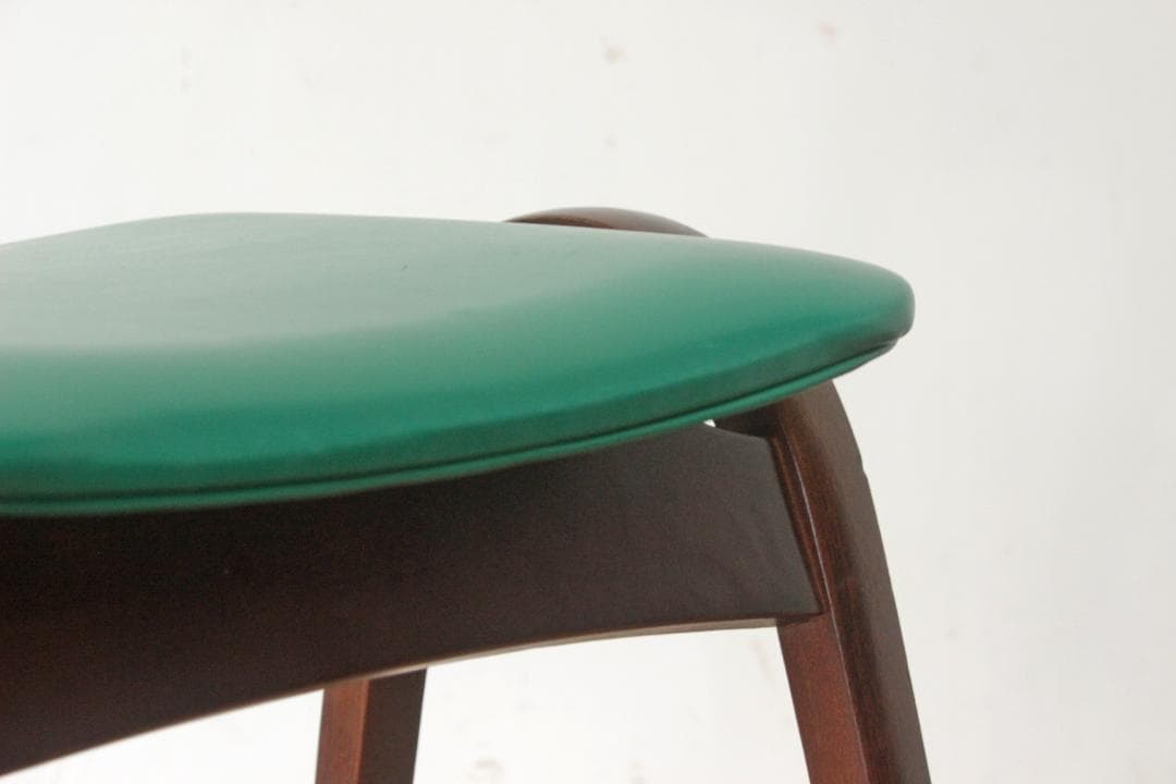 秋田木工 剣持勇 スタッキングスツール No.202 レトロ 曲げ木 椅子 緑
