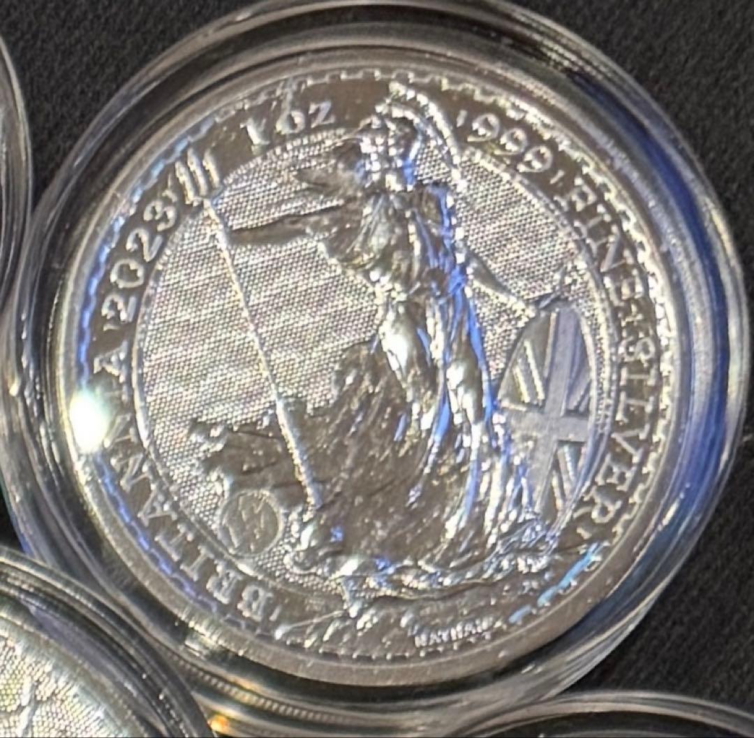 2023年 イギリス ブリタニア銀貨 (チャールズ3世) クリアケース付7枚