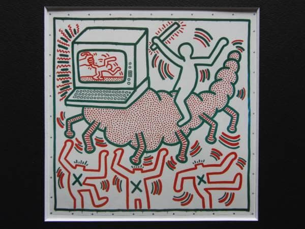Keith Haring、No.38、希少画集画、新品額装付、状態良好