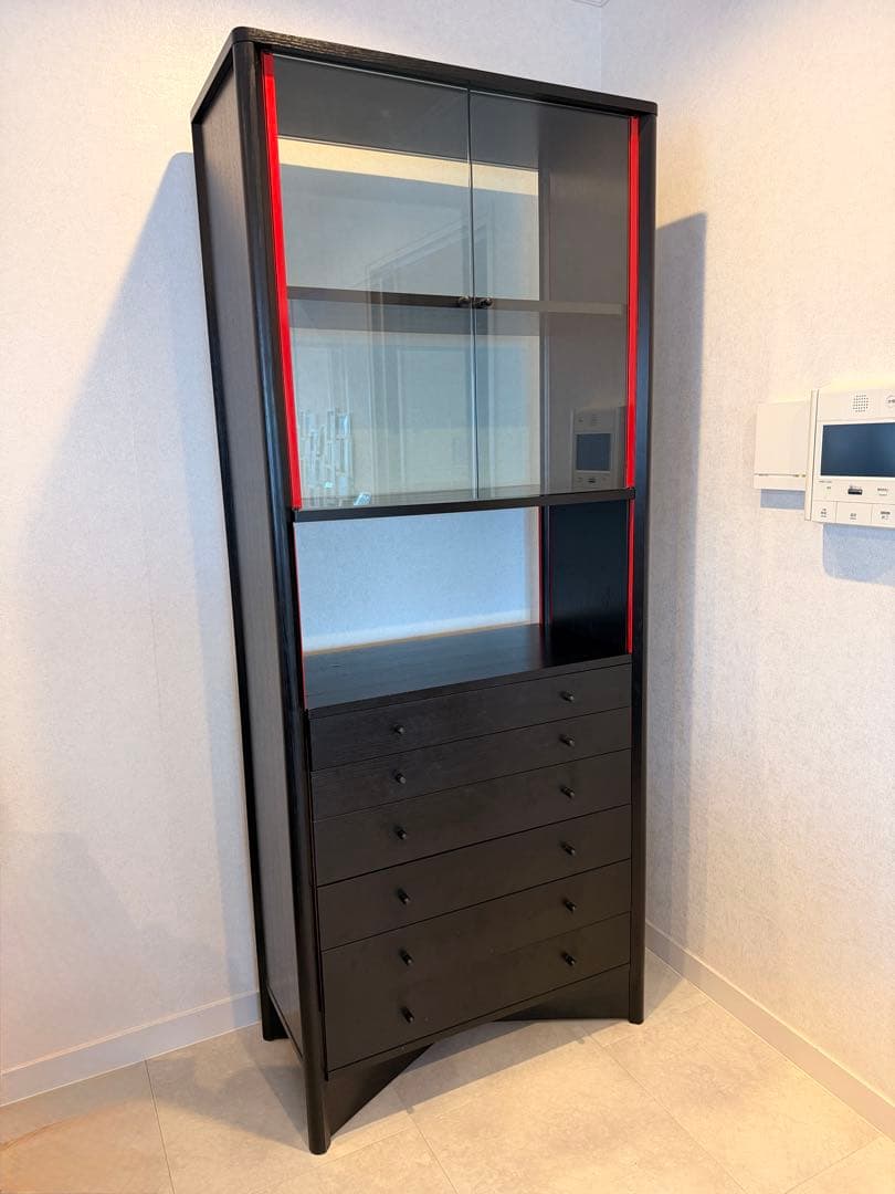 Cassina ixc / カッシーナ　キャビネット 6段　ブラック&レッド