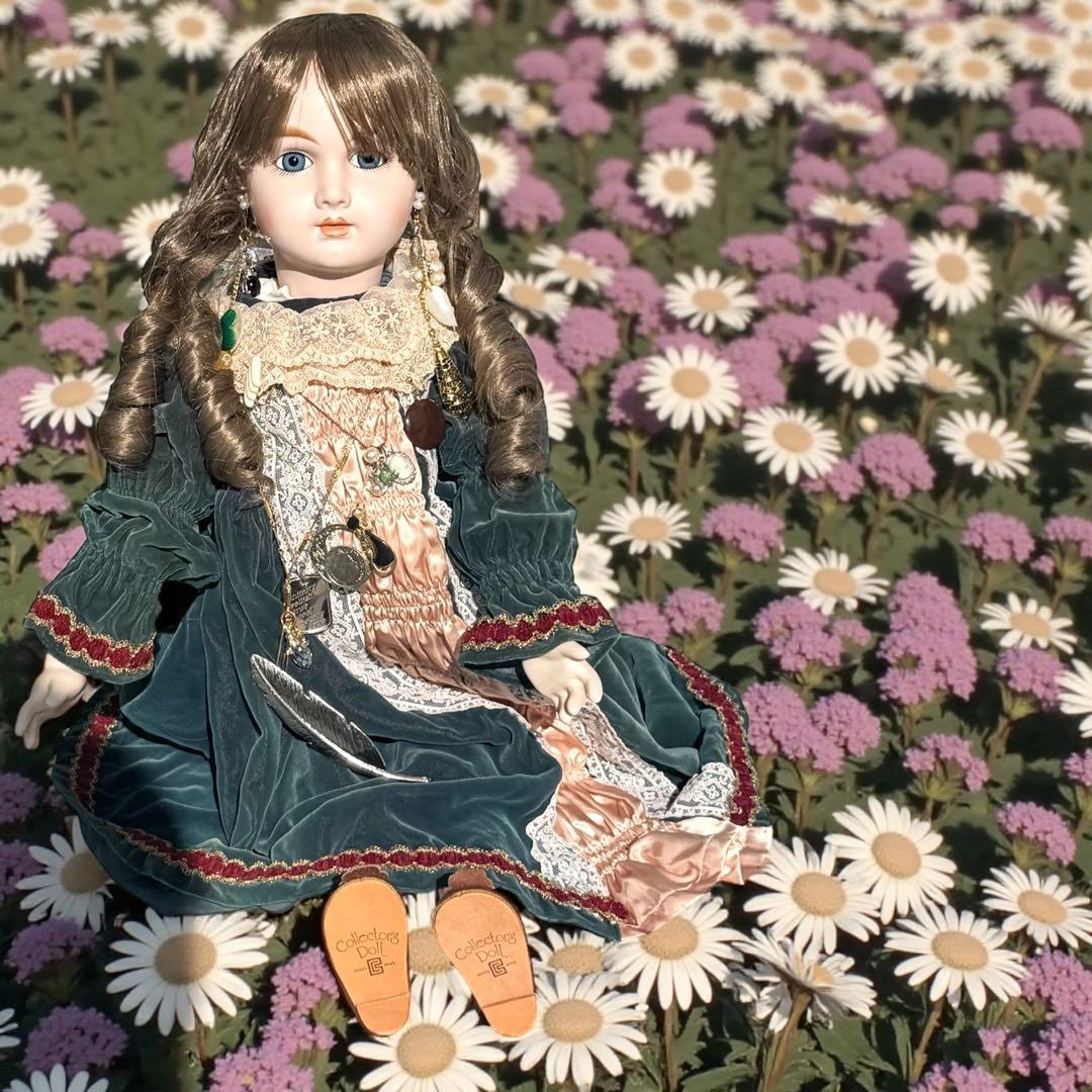 焼きみかん ビスクドール アーテー グリーン ピンク ロングドレス ボネ