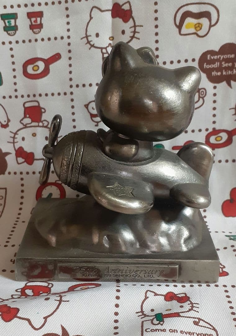 激レア キティ25周年Anniversaryシルバーオブジェ 1999年発売物