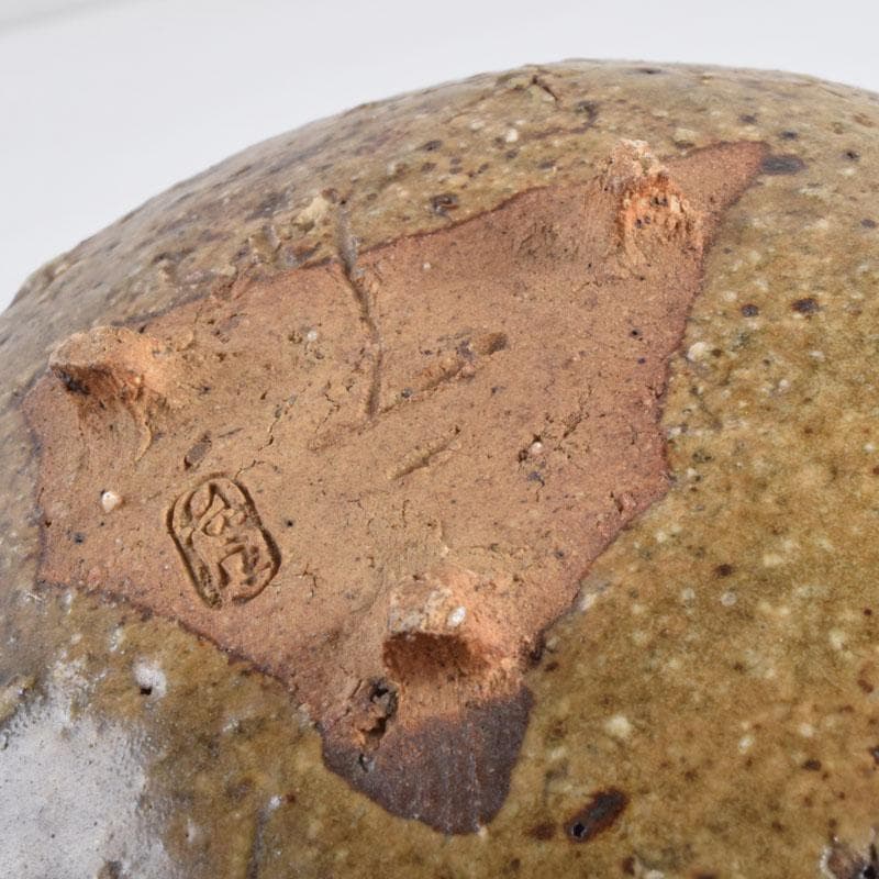 虫明焼　三つ足銘々皿　六客　時代箱　N　8673