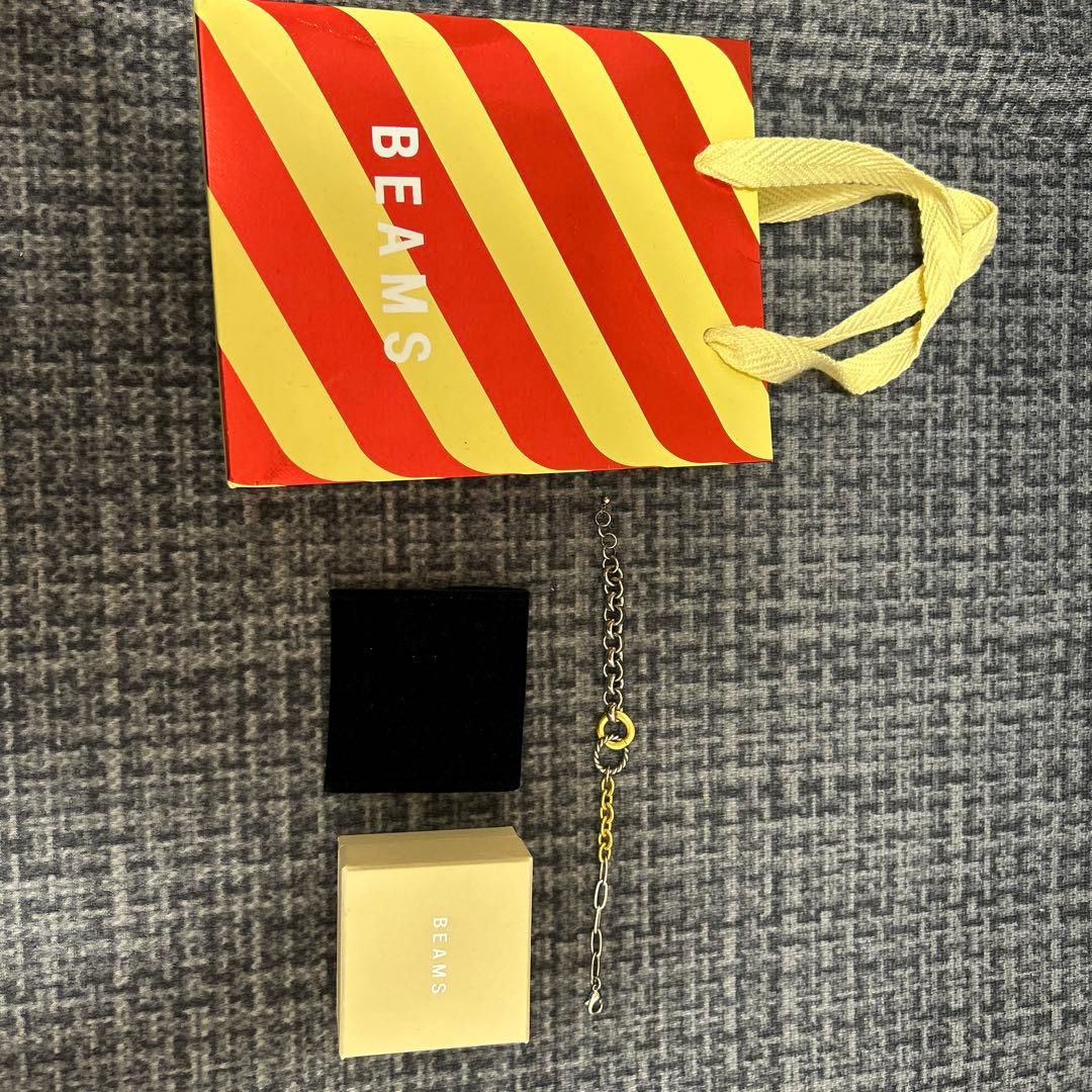 BEAMS ショップ袋と金属チェーンブレスレットセット