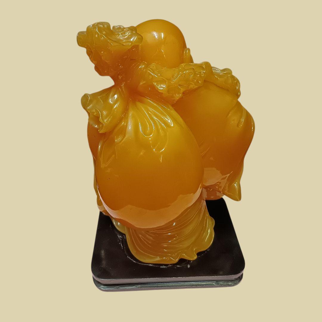 オニックス 布袋尊 置物 台座付き　高さ約30cm