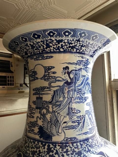 青白陶器花瓶 約1.5m