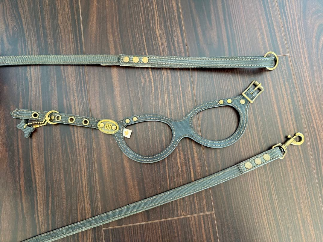 美品★ バディーベルト ２.5サイズ ハーネス リード セット ブルージーン